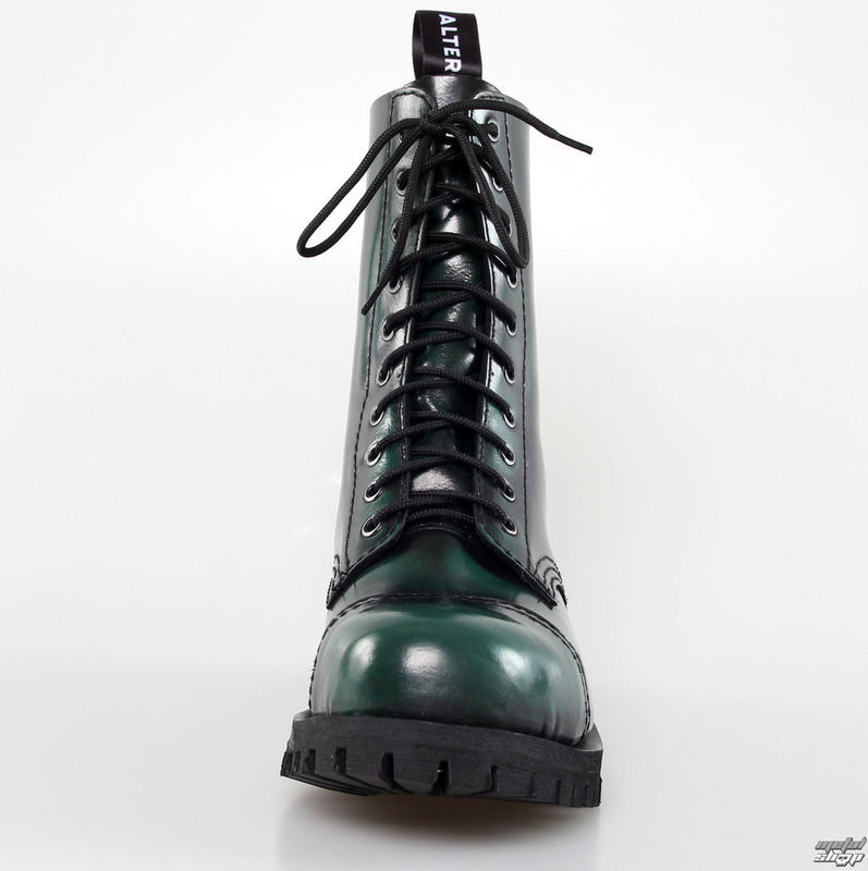 10 eyelet boots ALTERCORE - Green Rub-Off