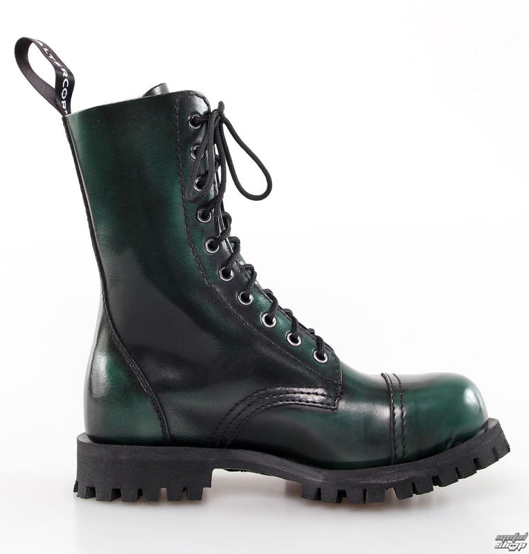 10 eyelet boots ALTERCORE - Green Rub-Off