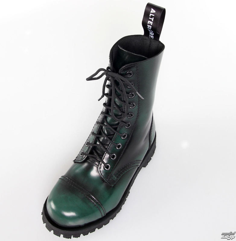10 eyelet boots ALTERCORE - Green Rub-Off
