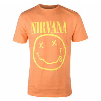 men's t-shirt Nirvana - Yellow Happy Face - ORANGE - ROCK OFF - NIRVTS04MO