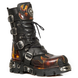 Boots NEW ROCK - Flame Boots (591-S1) Black-Orange