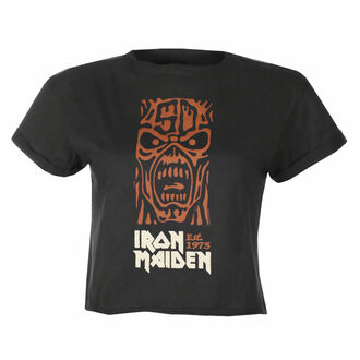 women's t-shirt (crop top) IRON MAIDEN - 50TH - ORANGE TOTEM POLE - CC - AMPLIFIED, AMPLIFIED, Iron Maiden