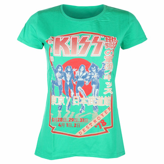 women's t-shirt Kiss - Destroyer Tour 78 - GREEN - ROCK OFF, ROCK OFF, Kiss