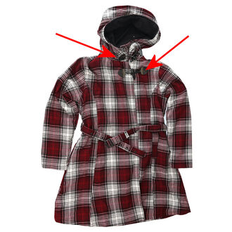 women's coat Poizen Industries - VAIL - RED/WHITE CHECK - DAMAGED - MY1385